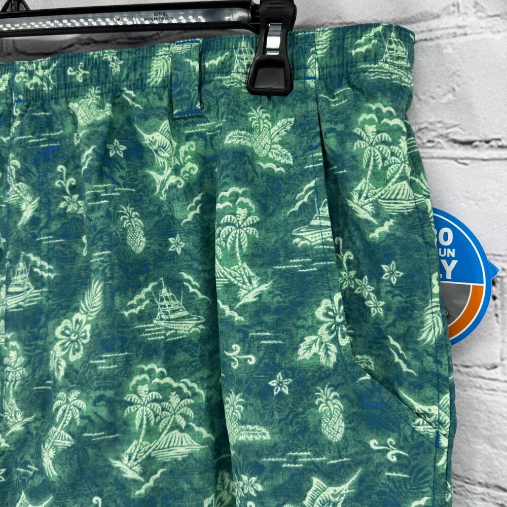 NWT Columbia Swim Trunks Men's XXL Green Printed BackCast II Short Omni-Shade - Picture 5 of 14